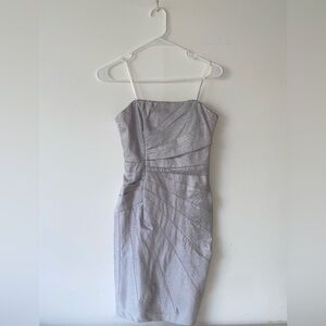 Sliver reptile print strapless dress